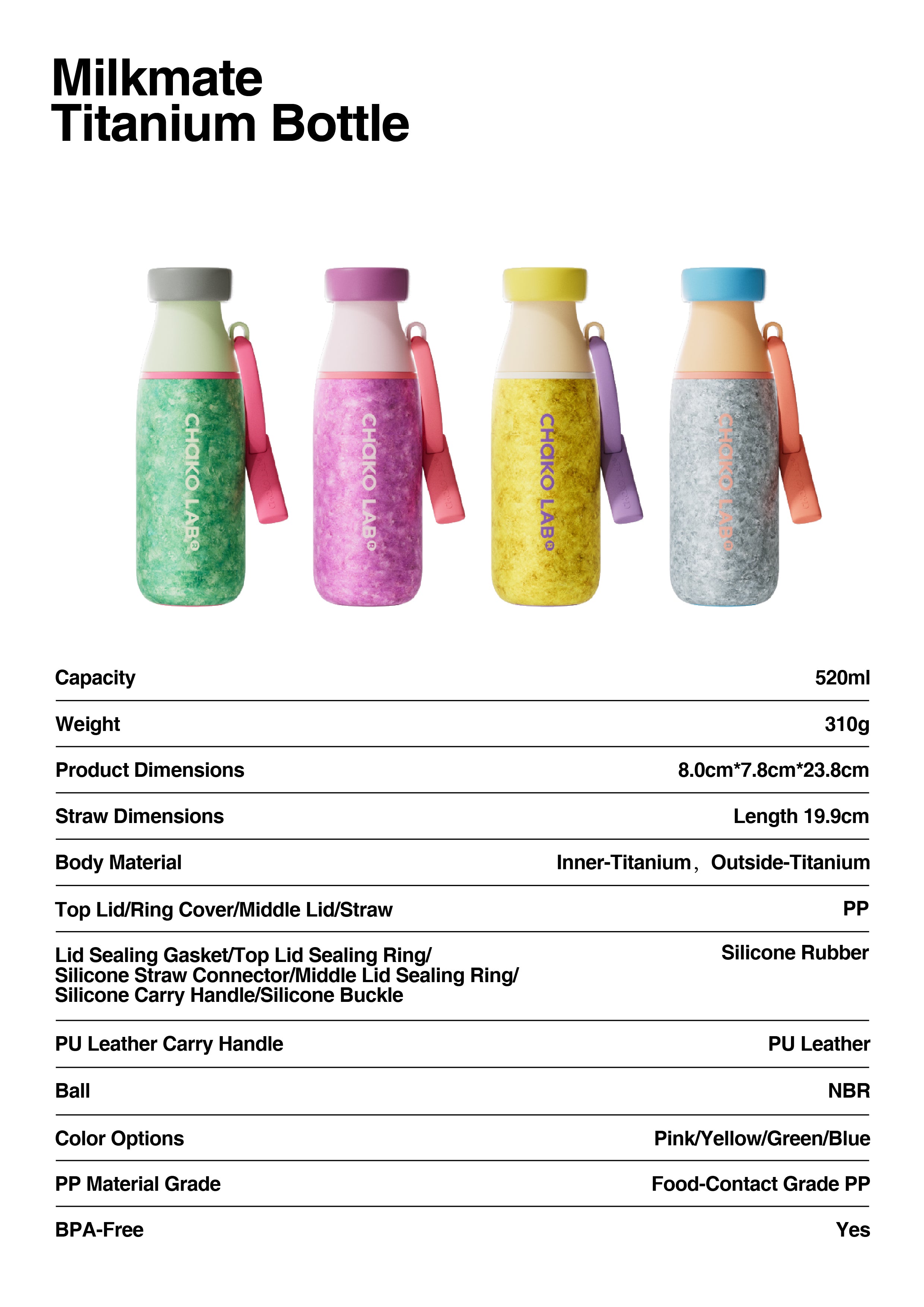 CHAKO LAB MILK POD 520ML (TITANIUM EDITION)